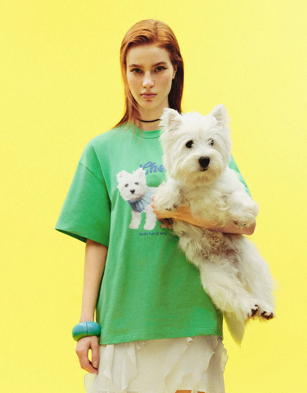 Dog Printed Crew Neck T-Shirt sold by Urban Revivo