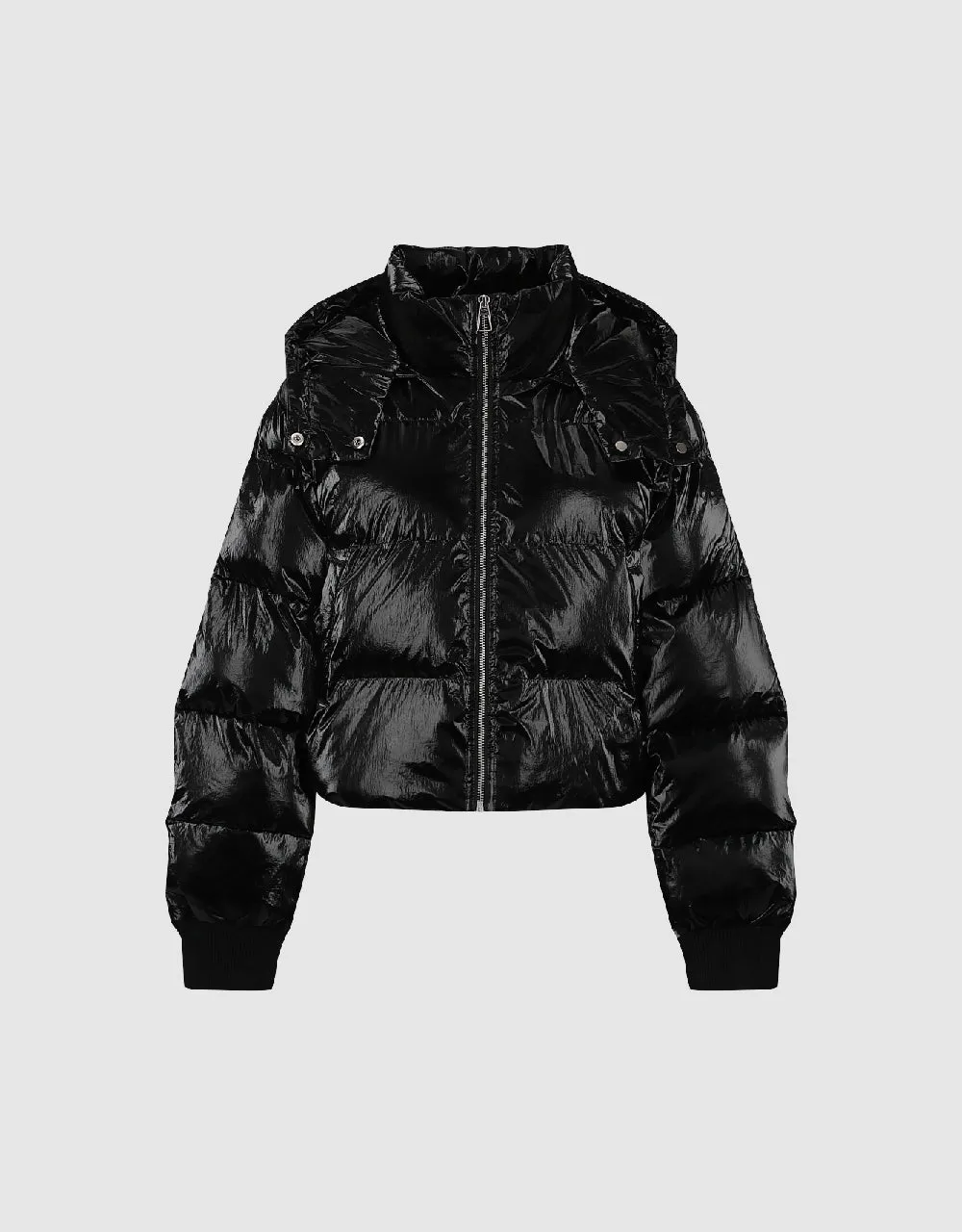 Zipper Front Hooded Padded Coat sold by Urban Revivo