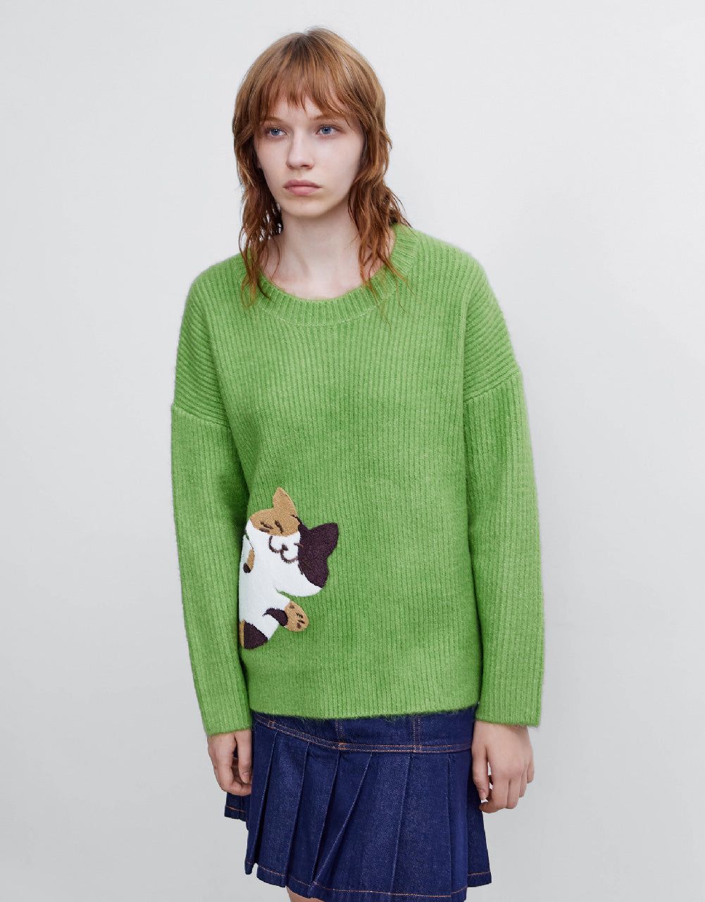 Cat Printed Crew Neck Knitted T-Shirt sold by Urban Revivo product image thumbnail 3