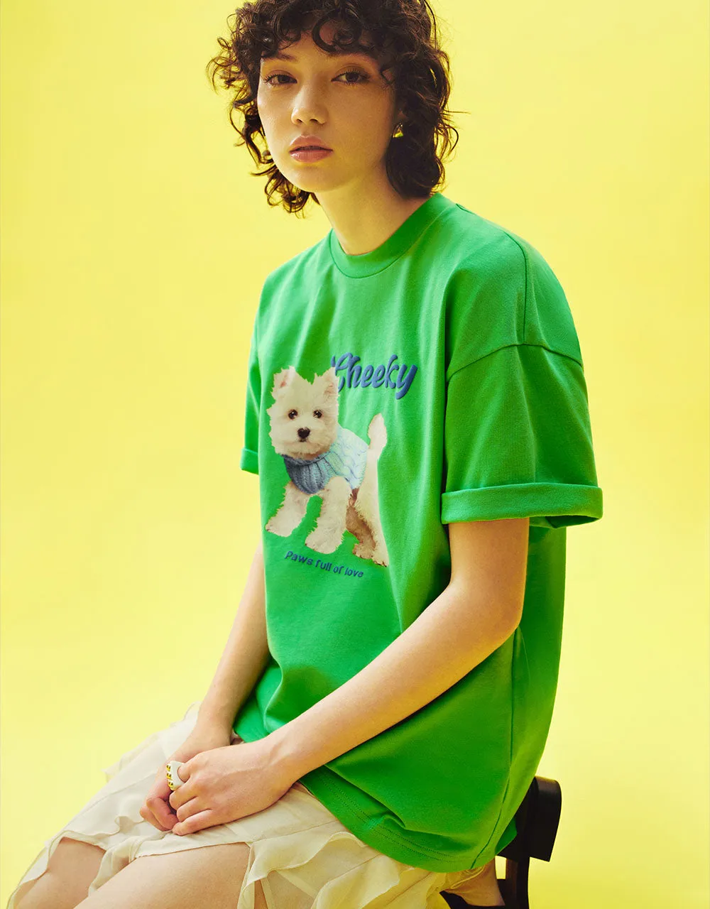 Dog Printed Crew Neck T-Shirt sold by Urban Revivo product image thumbnail 3