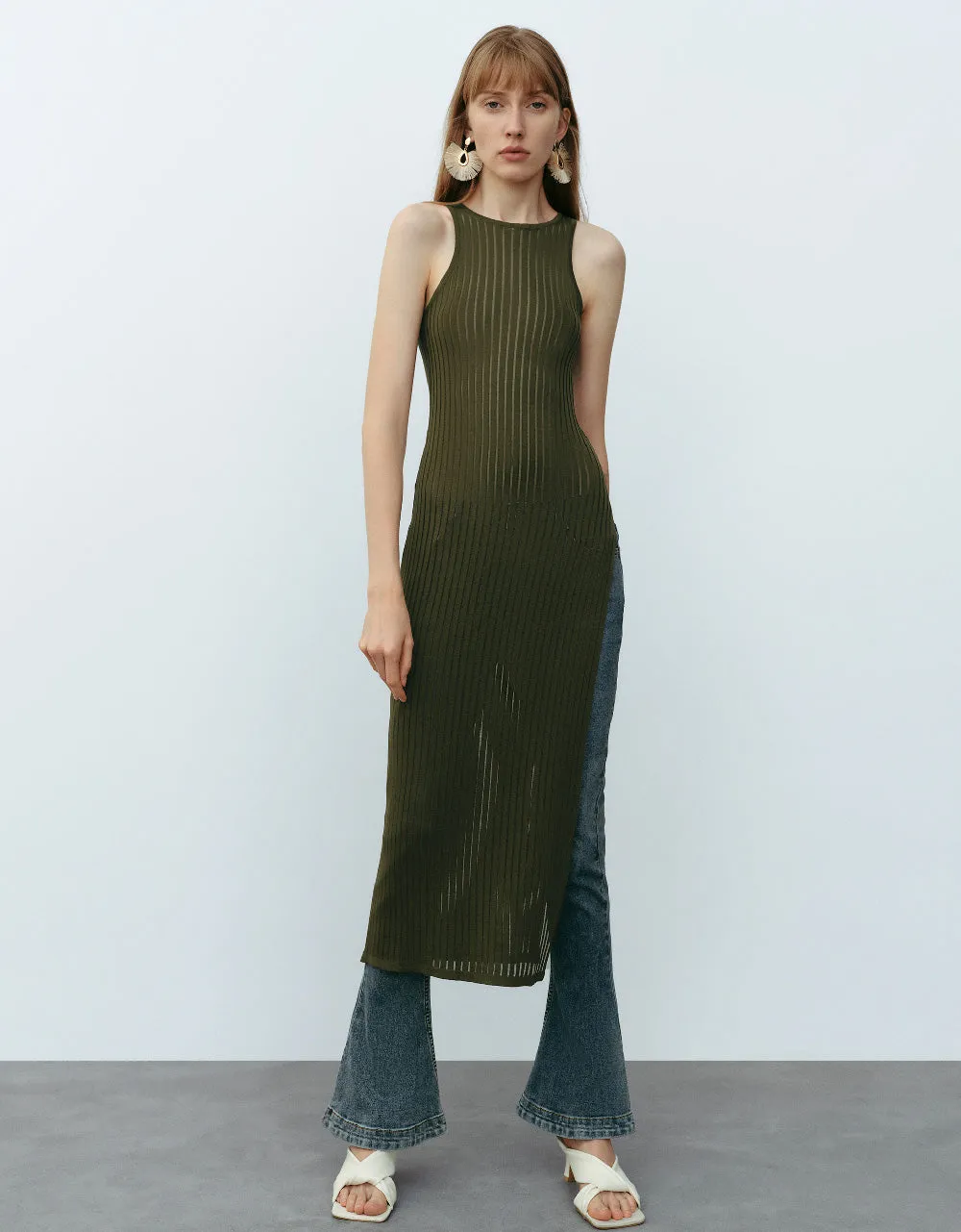 Crew Neck Knitted Tank Top sold by Urban Revivo