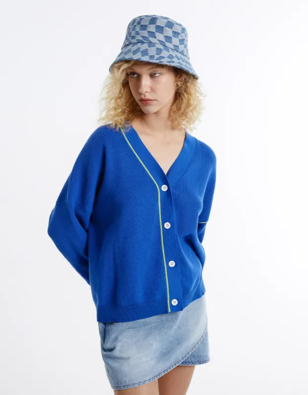 Contrast Stitch Cardigan sold by Urban Revivo