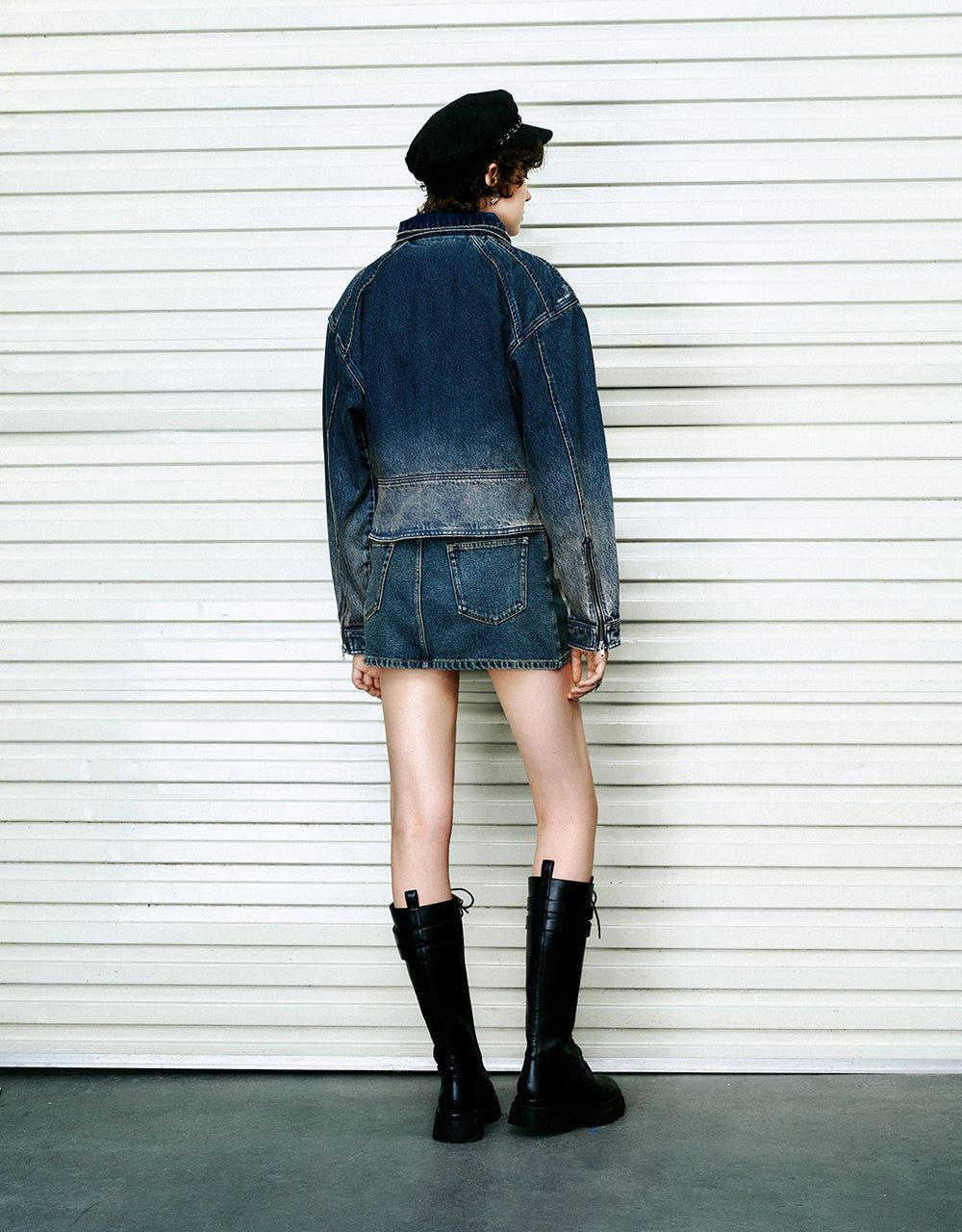 Stand Collar Denim Jacket sold by Urban Revivo product image thumbnail 4