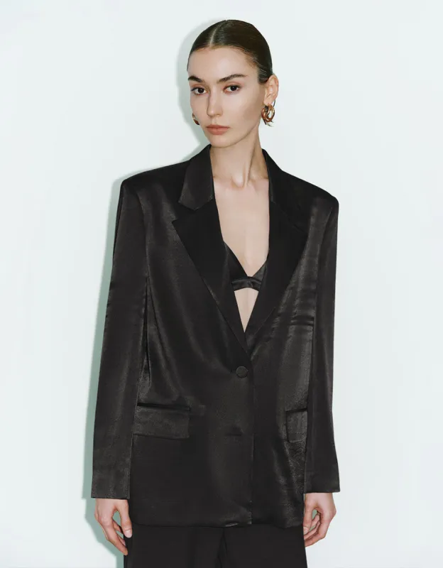 Notch Lapel Straight Blazer sold by Urban Revivo