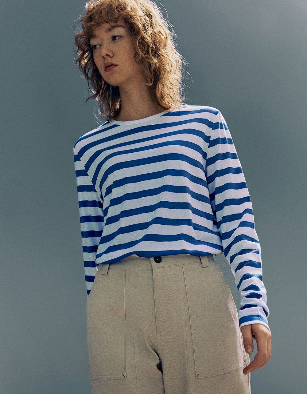 Striped Crew Neck Knitted T-Shirt sold by Urban Revivo