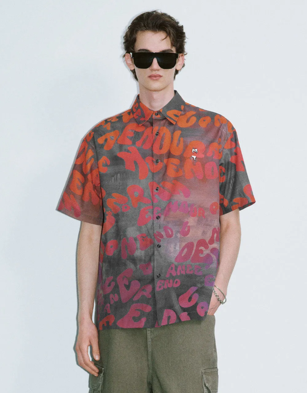 Button Up Printed Loose Shirt sold by Urban Revivo