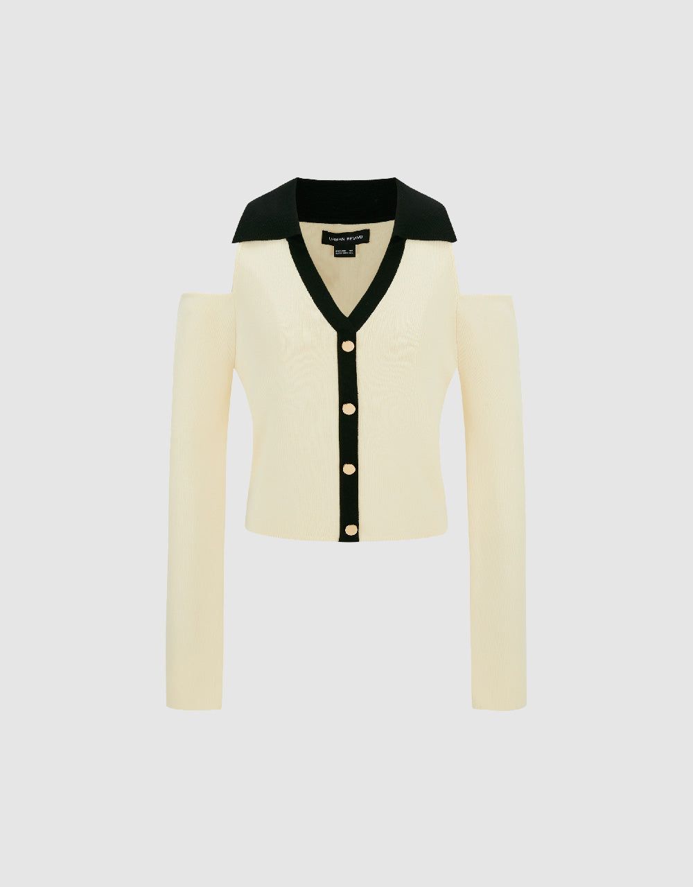 Cold Shoulder V-Neck Knitted T-Shirt sold by Urban Revivo product image thumbnail 2