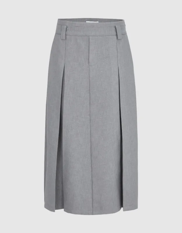 Pleated Midi A-Line Skirt sold by Urban Revivo