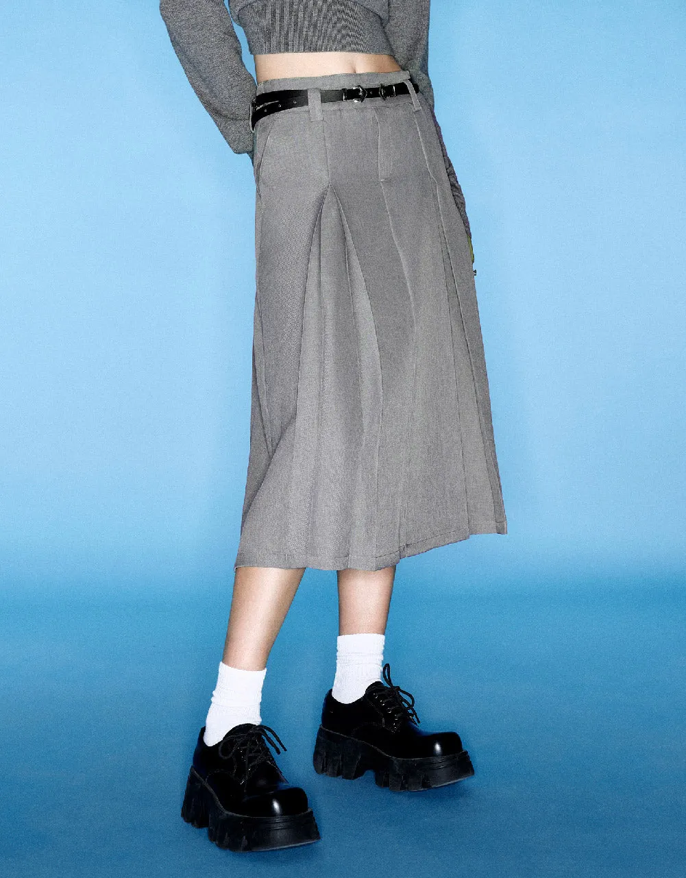 Pleated Midi A-Line Skirt sold by Urban Revivo product image thumbnail 4