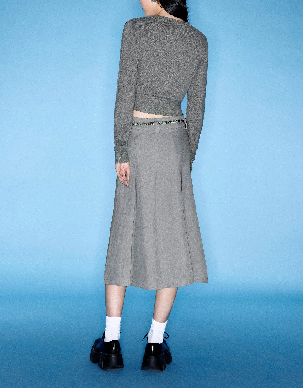 Pleated Midi A-Line Skirt sold by Urban Revivo product image thumbnail 5