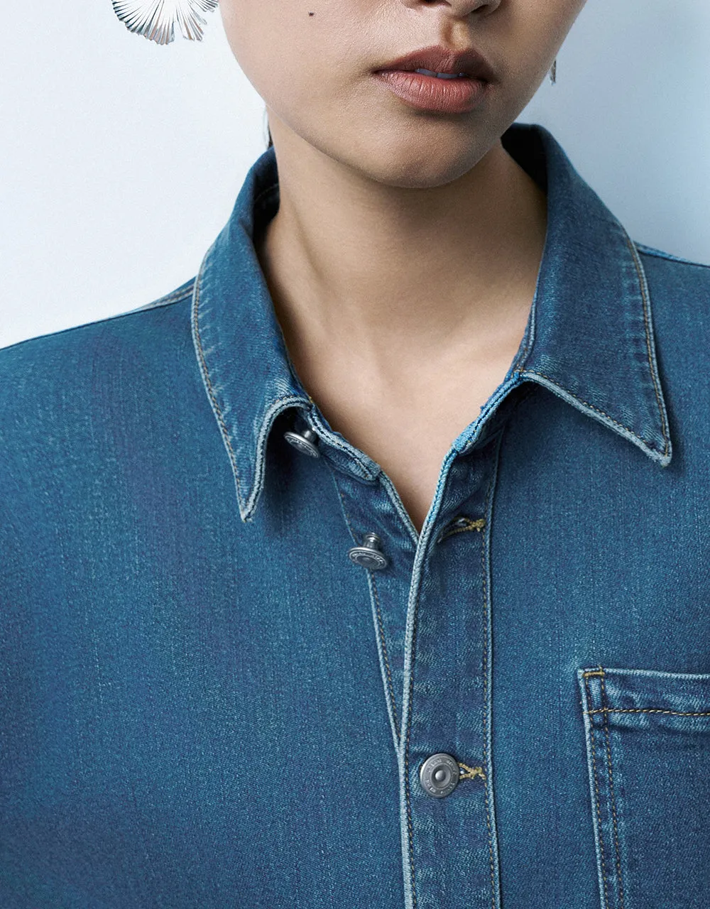 Lapel Denim Dress sold by Urban Revivo product image thumbnail 5