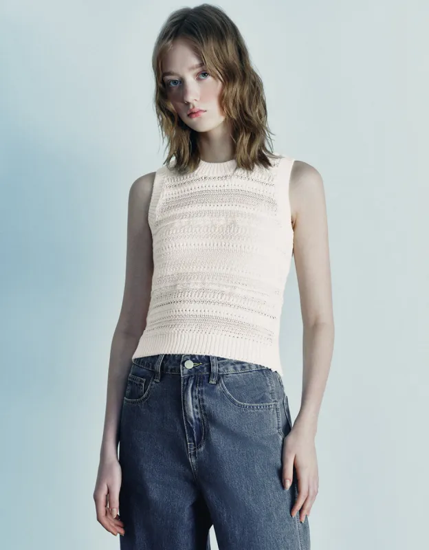 Crew Neck Knitted Tank Top sold by Urban Revivo