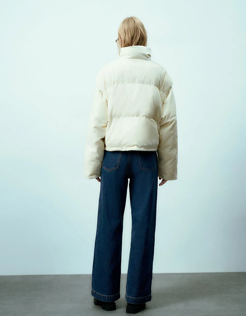 Stand Collar A-Line Puffer Jacket sold by Urban Revivo product image thumbnail 3