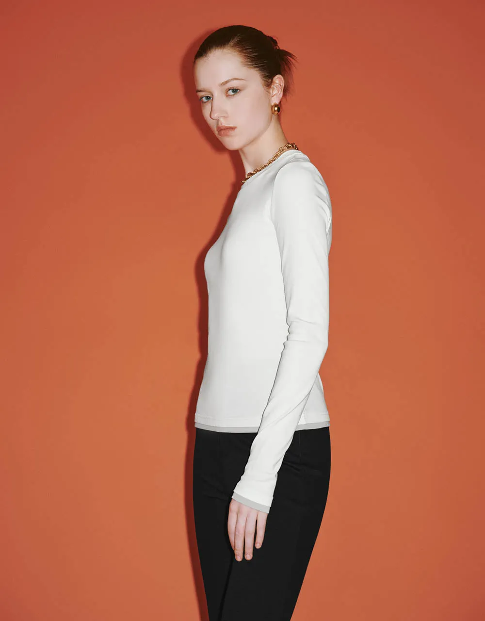 Crew Neck Knitted Skinny T-Shirt sold by Urban Revivo product image thumbnail 3