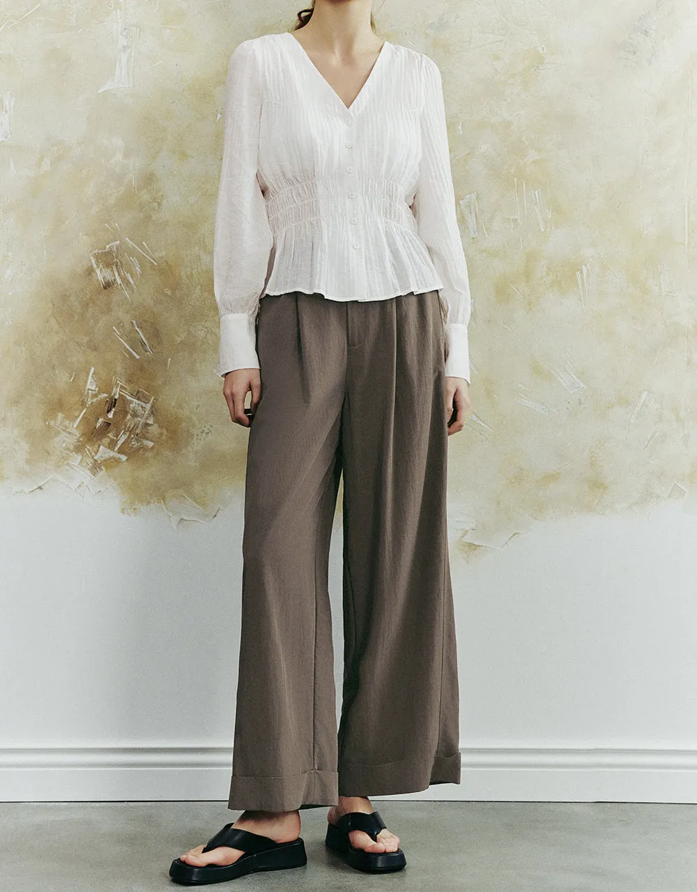 Loose Wide-Leg Pants sold by Urban Revivo product image thumbnail 2