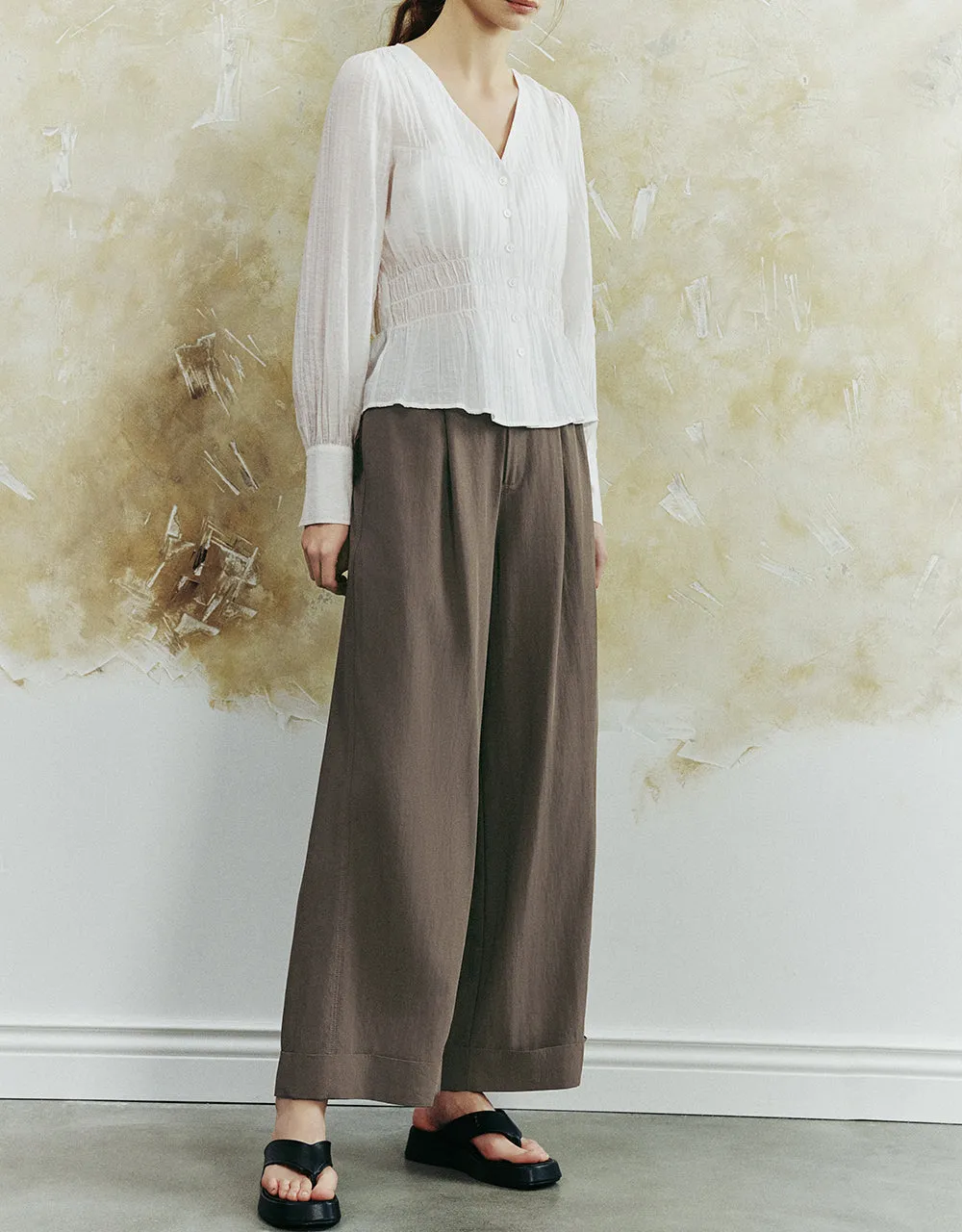 Loose Wide-Leg Pants sold by Urban Revivo product image thumbnail 4