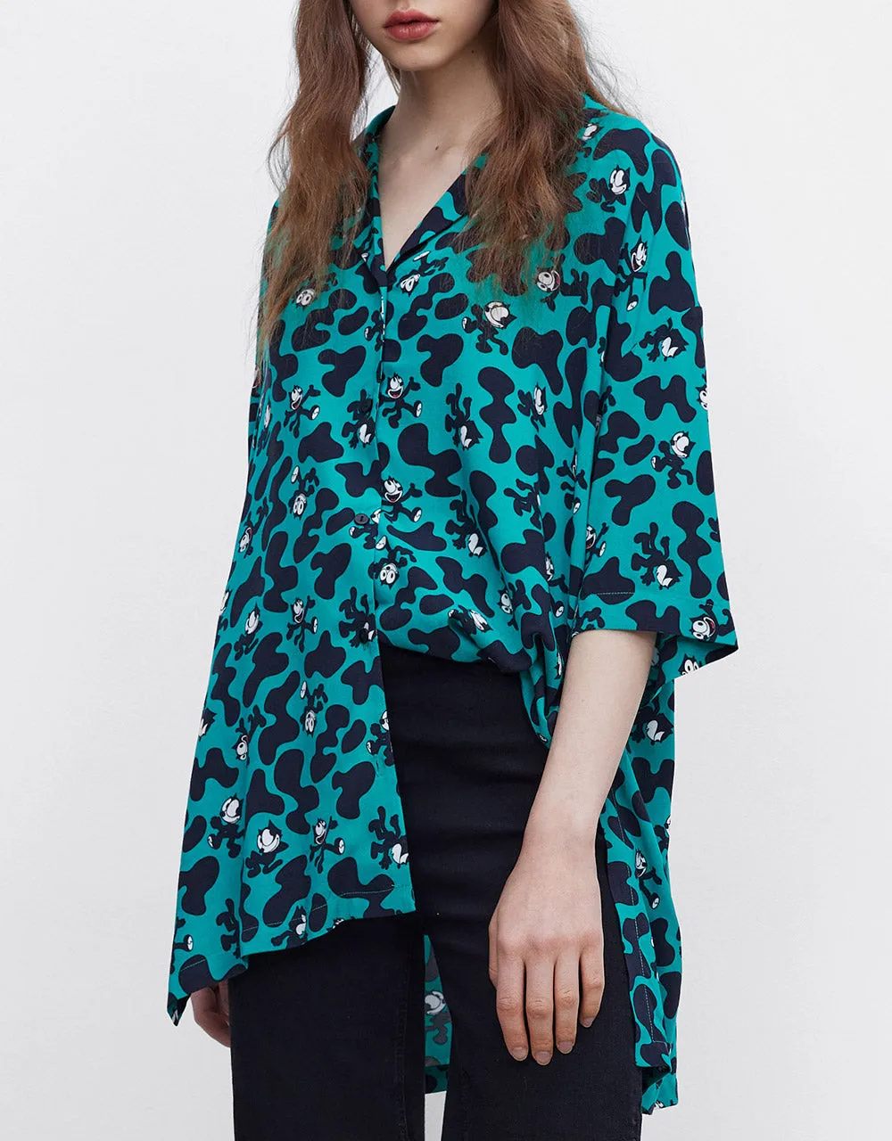 Felix The Cat Allover Print Shirt sold by Urban Revivo product image thumbnail 5