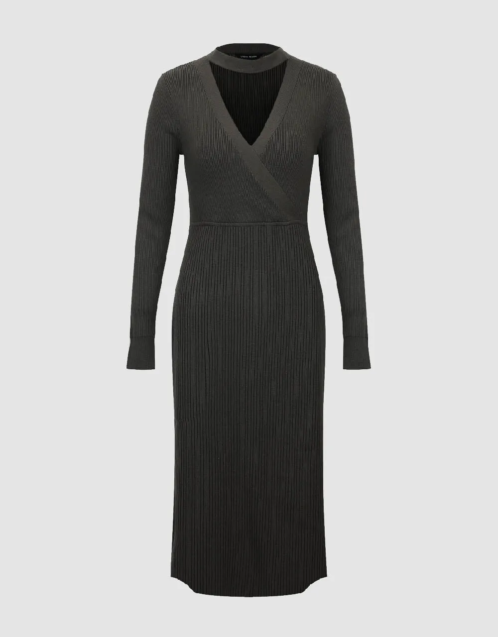 Split Hem Skinny Knitted Straight Dress sold by Urban Revivo product image thumbnail 5