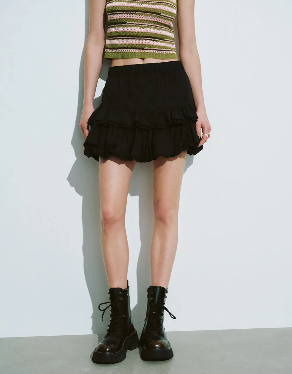 Bubble Hem Mini A-Line Skirt sold by Urban Revivo product image thumbnail 2