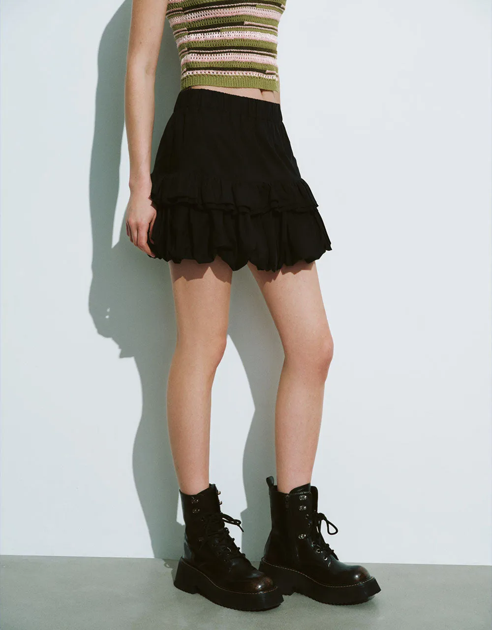 Bubble Hem Mini A-Line Skirt sold by Urban Revivo product image thumbnail 4