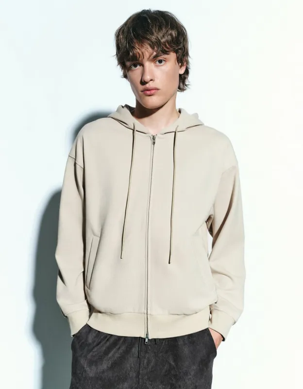 Zipper Front Hooded Jacket sold by Urban Revivo