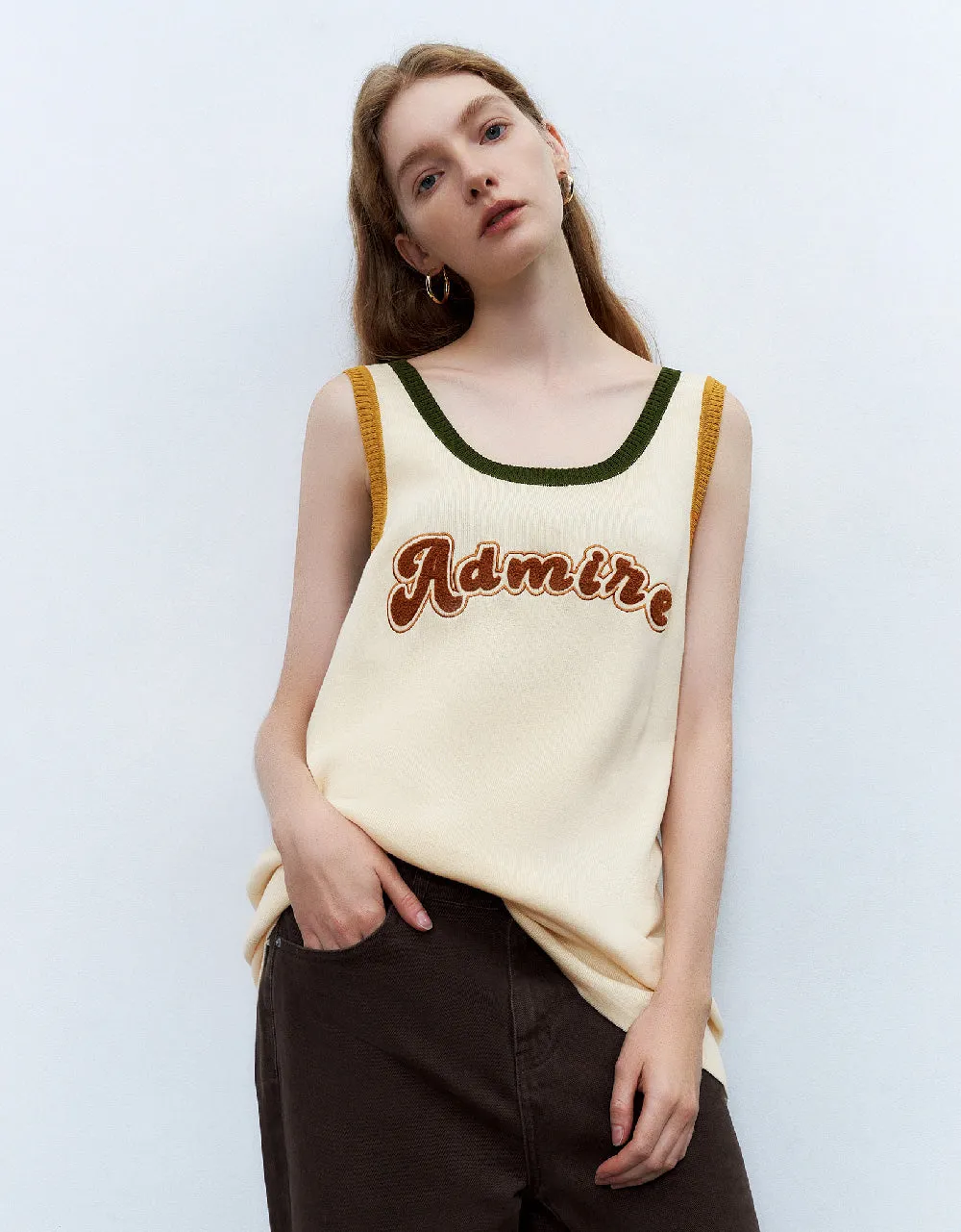 Crew Neck Knitted Tank Top sold by Urban Revivo