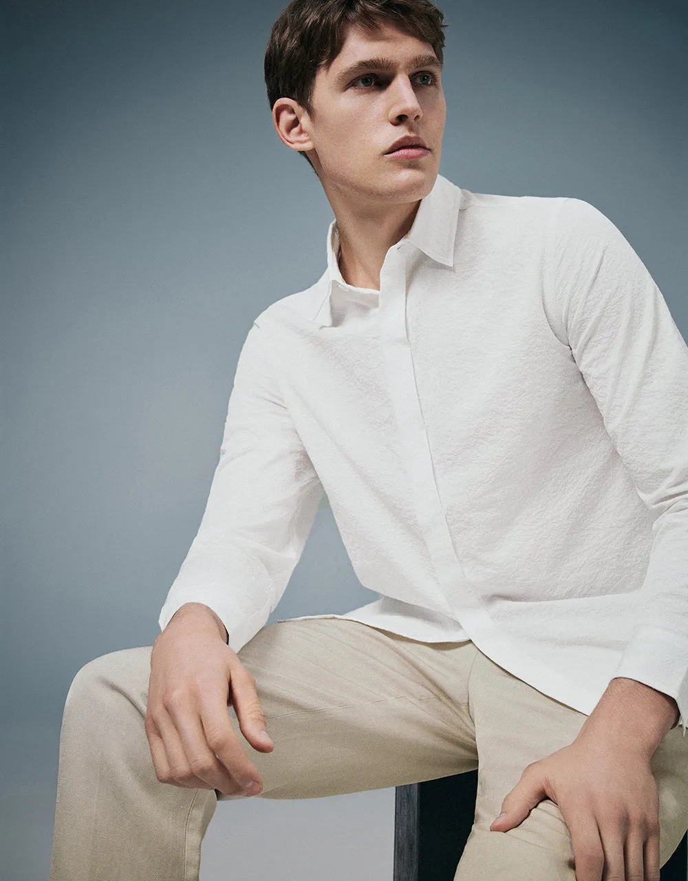 Textured Loose Shirt sold by Urban Revivo product image thumbnail 3