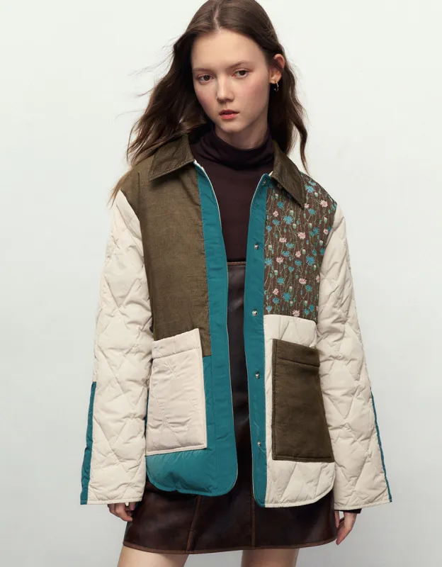 Colorblocks Straight Down Jacket sold by Urban Revivo