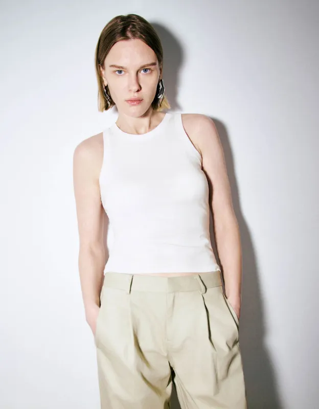 Skinny Crew Neck Tank Top sold by Urban Revivo