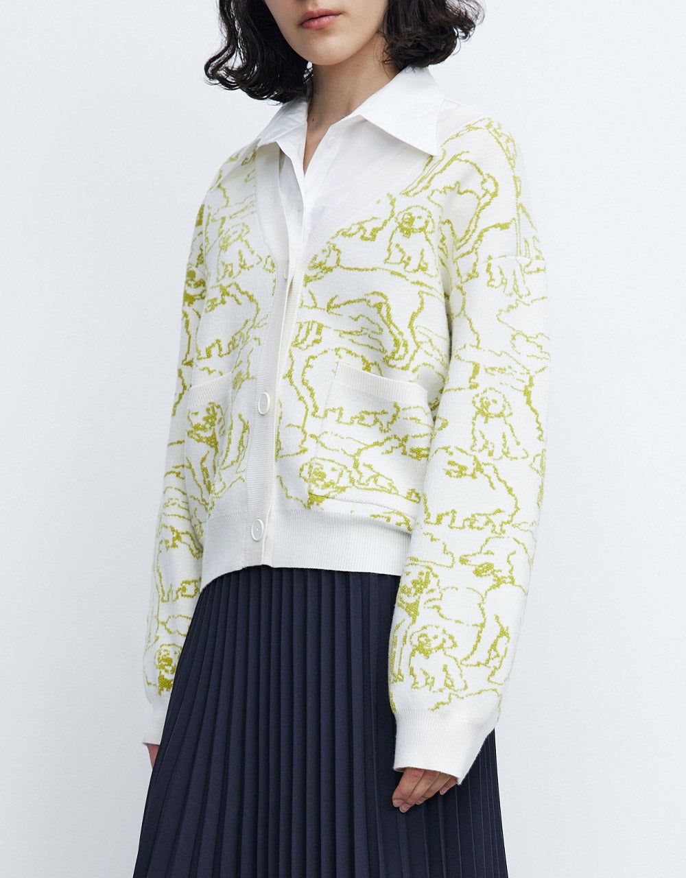 Dog Pattern Button Up Cardigan sold by Urban Revivo product image thumbnail 5