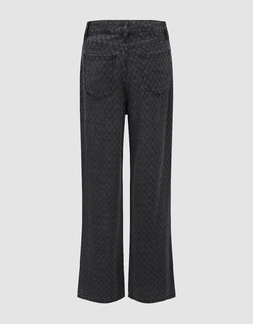 Checkered Wide-Leg Jeans sold by Urban Revivo product image thumbnail 3