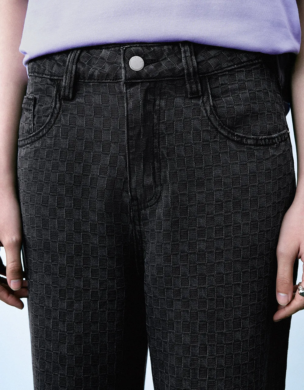 Checkered Wide-Leg Jeans sold by Urban Revivo product image thumbnail 5