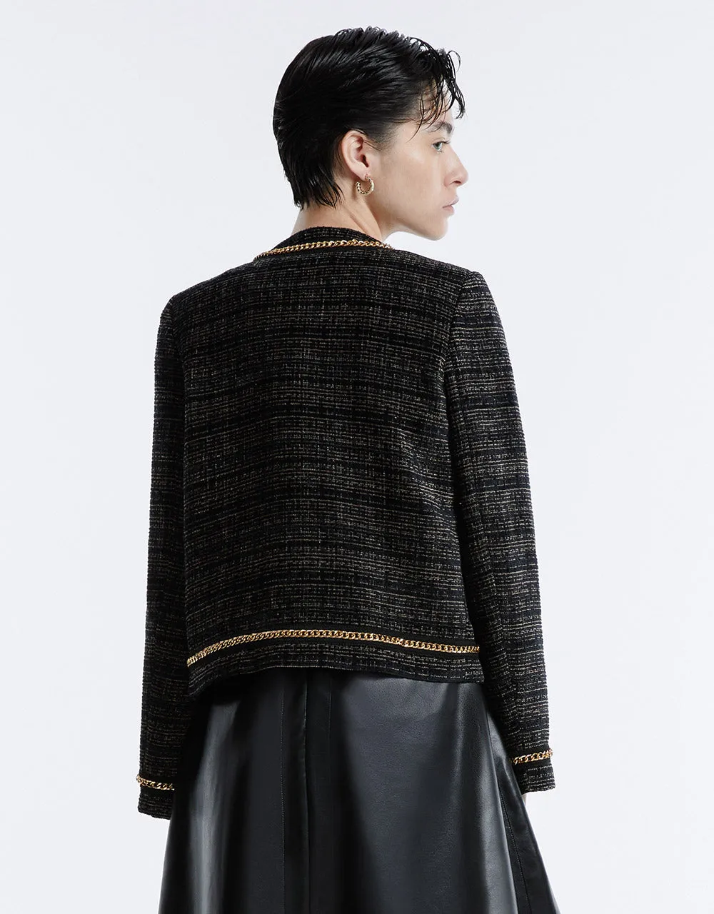 Chain Detail Tweed Jacket sold by Urban Revivo product image thumbnail 3