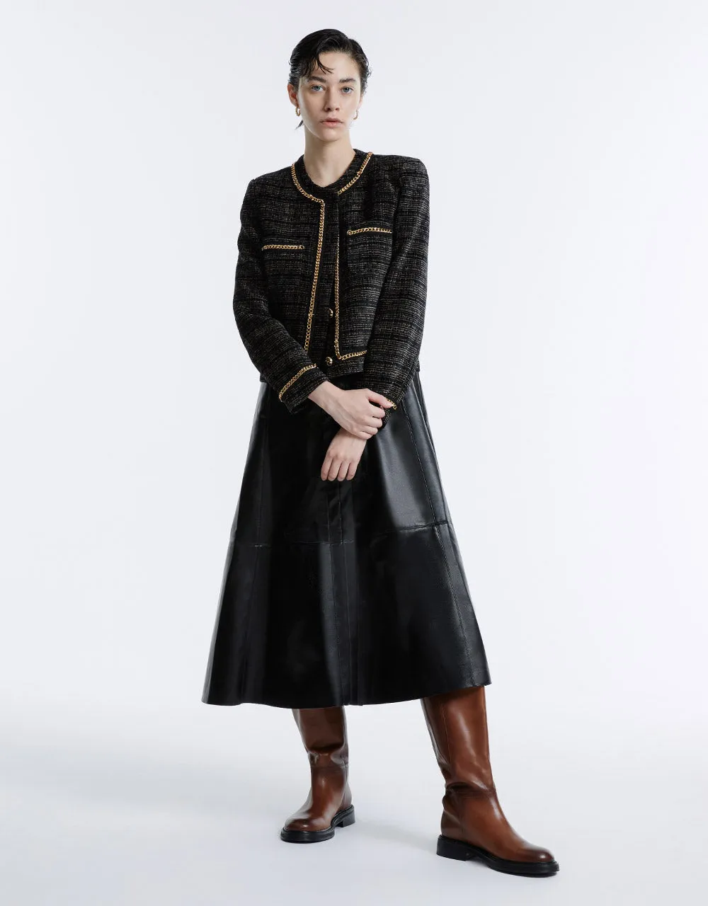 Chain Detail Tweed Jacket sold by Urban Revivo product image thumbnail 4