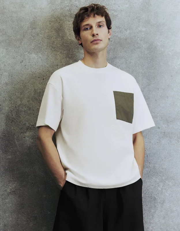 Drop Shoulder Sleeve Crew Neck T-Shirt sold by Urban Revivo