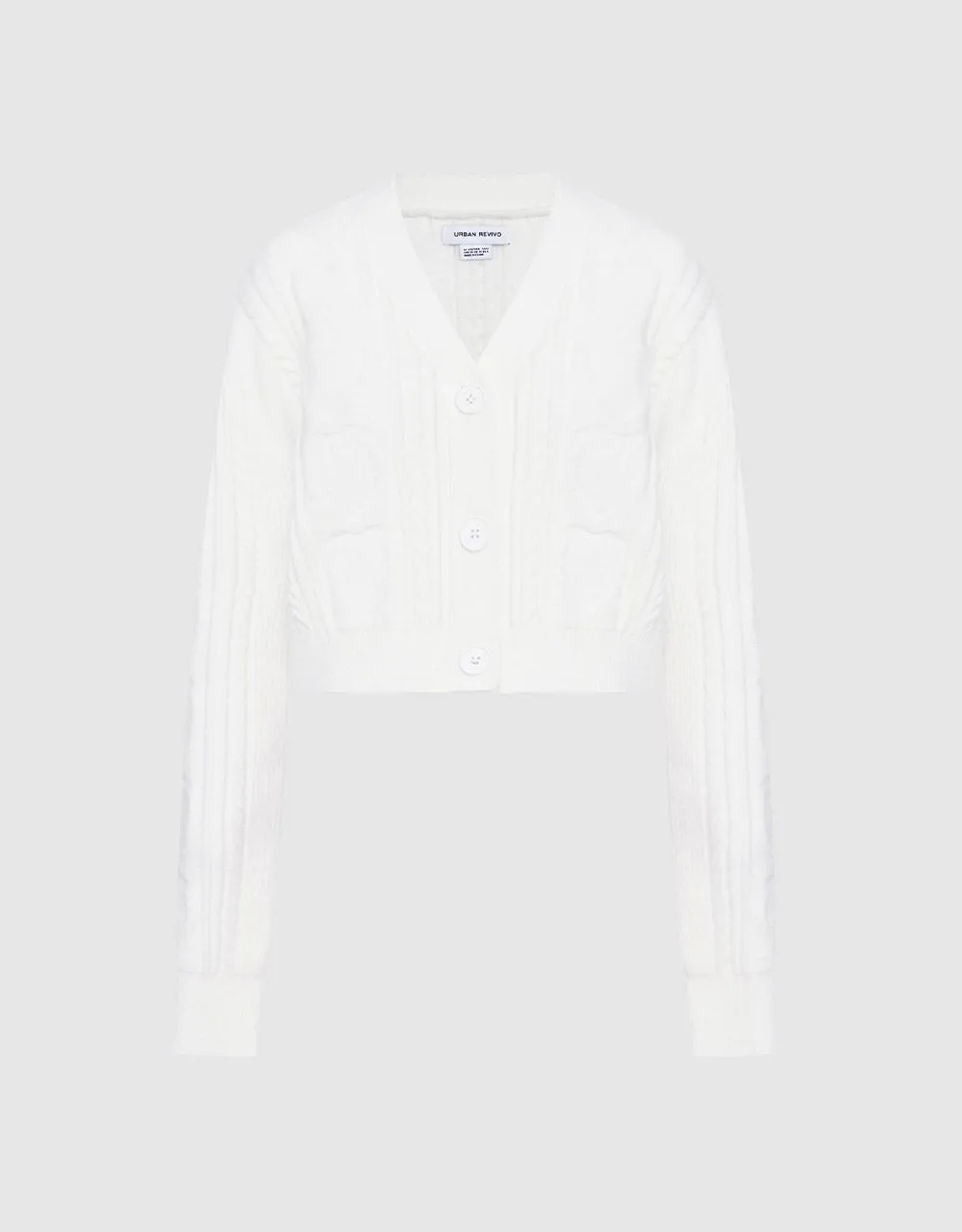 Cable Knit Button Up Cardigan sold by Urban Revivo