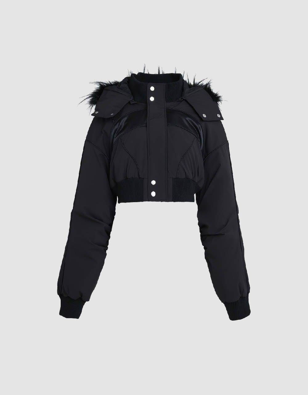 Crop Puffer Jacket With Detachable Hood sold by Urban Revivo