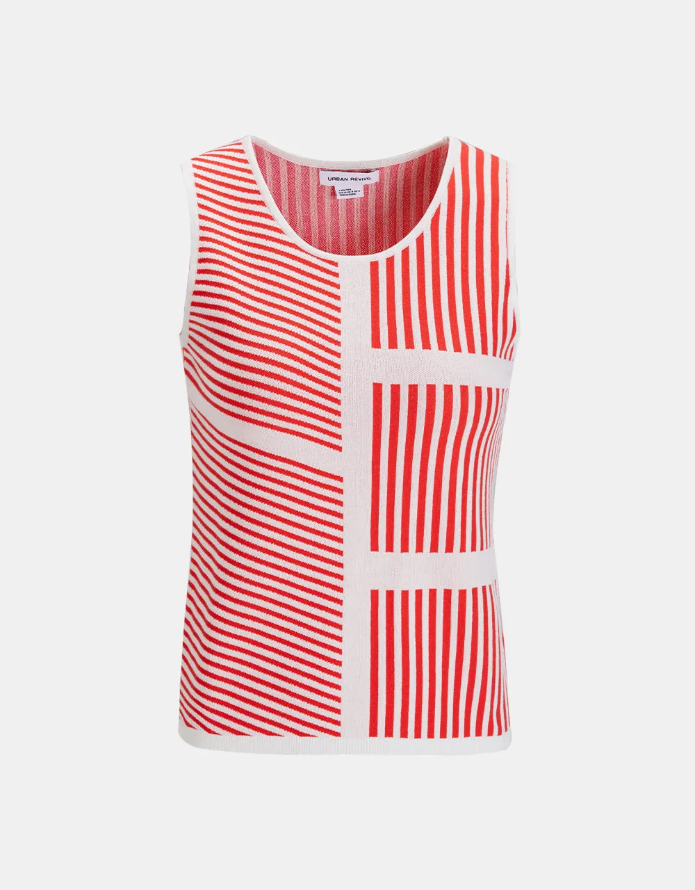 Contrast Striped Fitted Knit Tank Top sold by Urban Revivo