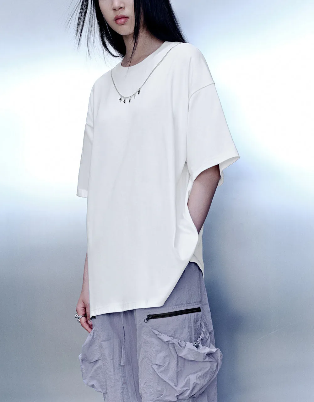 Necklace Decor Crew Neck Loose T-Shirt sold by Urban Revivo product image thumbnail 3