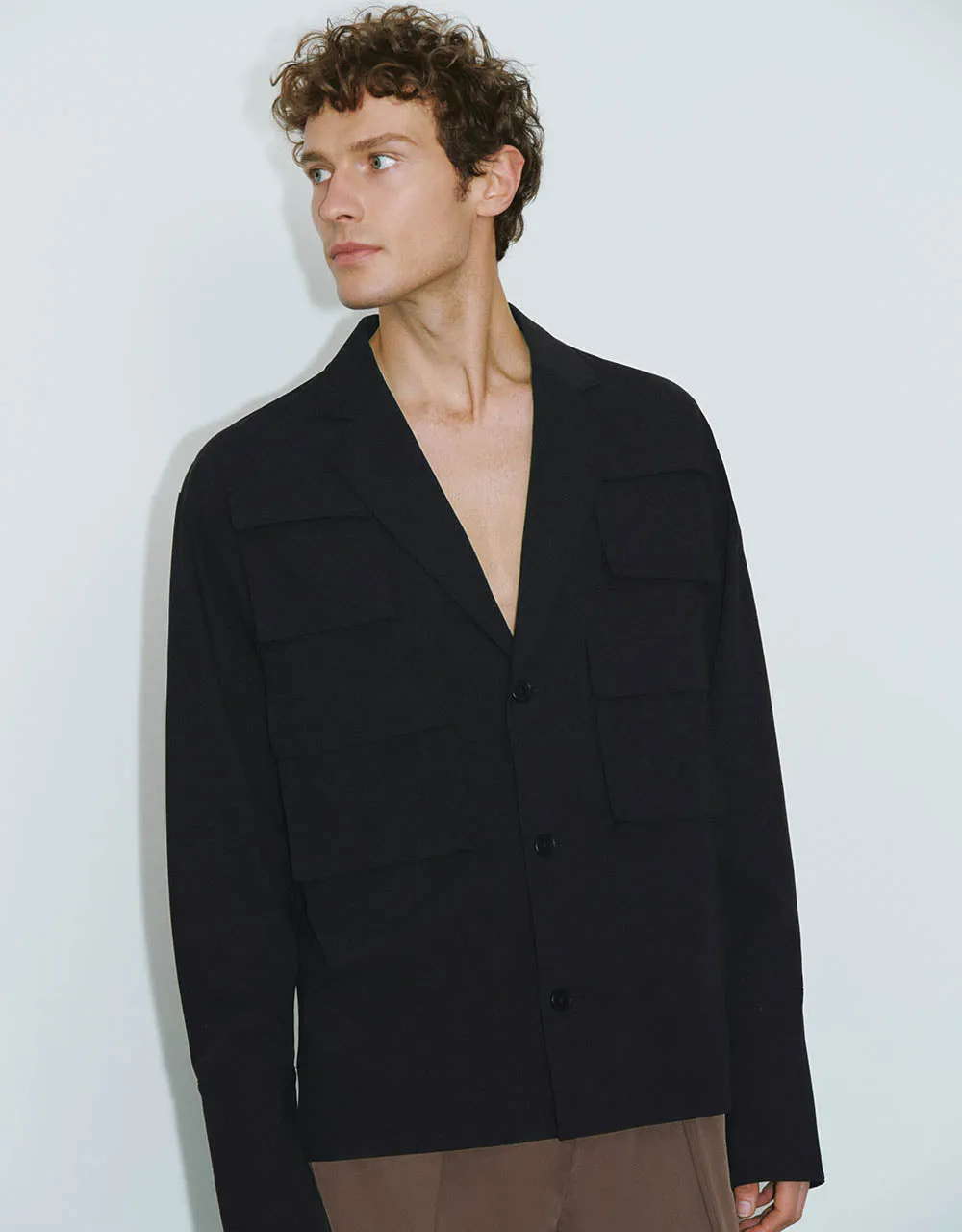 V-Neck A-Line Blazer Jacket sold by Urban Revivo product image thumbnail 3