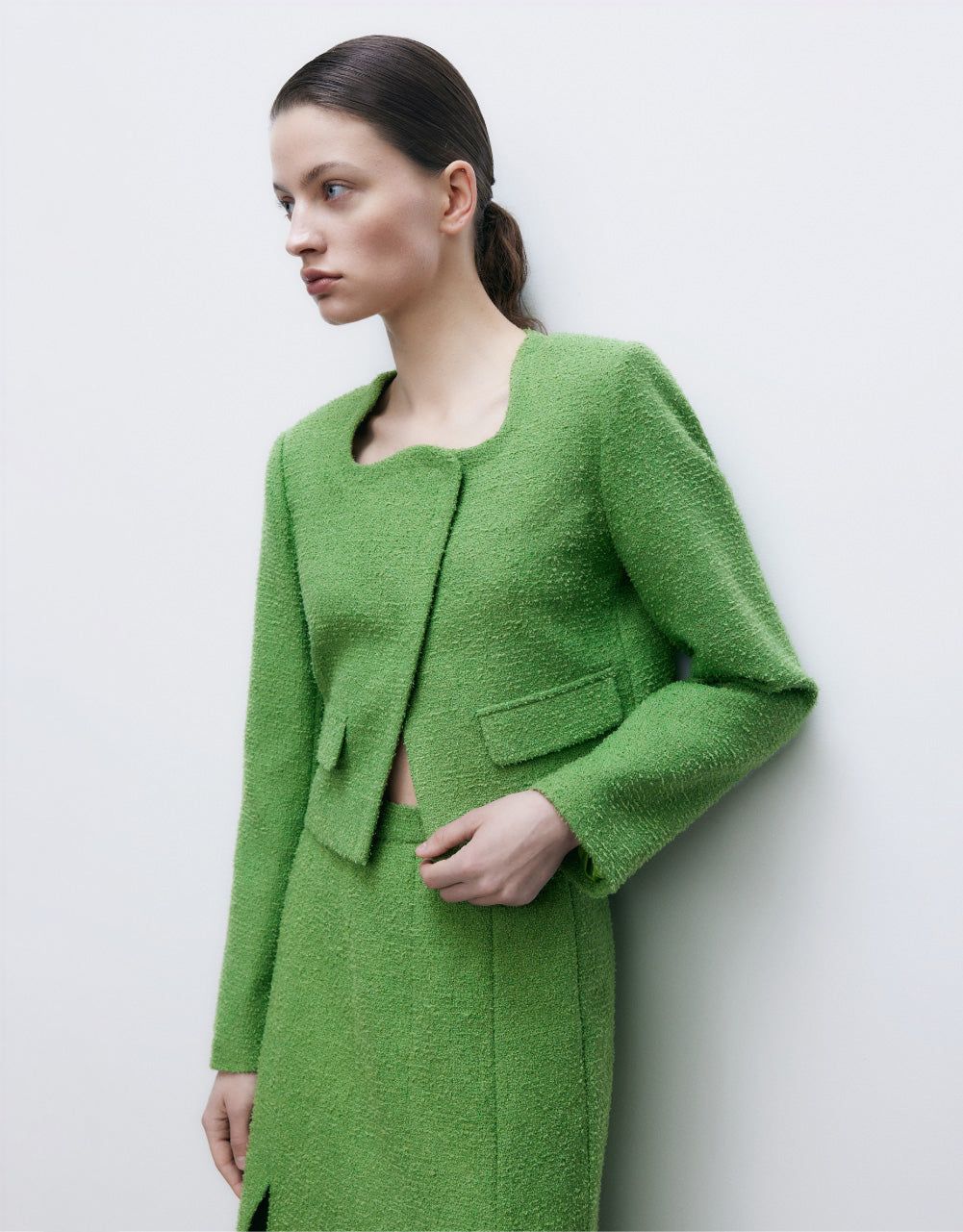 Tweed Jacket With Tailored Collar sold by Urban Revivo product image thumbnail 3