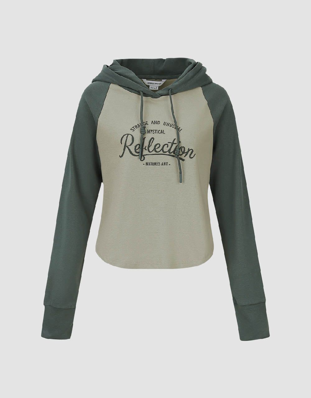 Letter Printed Raglan Sleeve Hooded Sweatshirt sold by Urban Revivo product image thumbnail 2