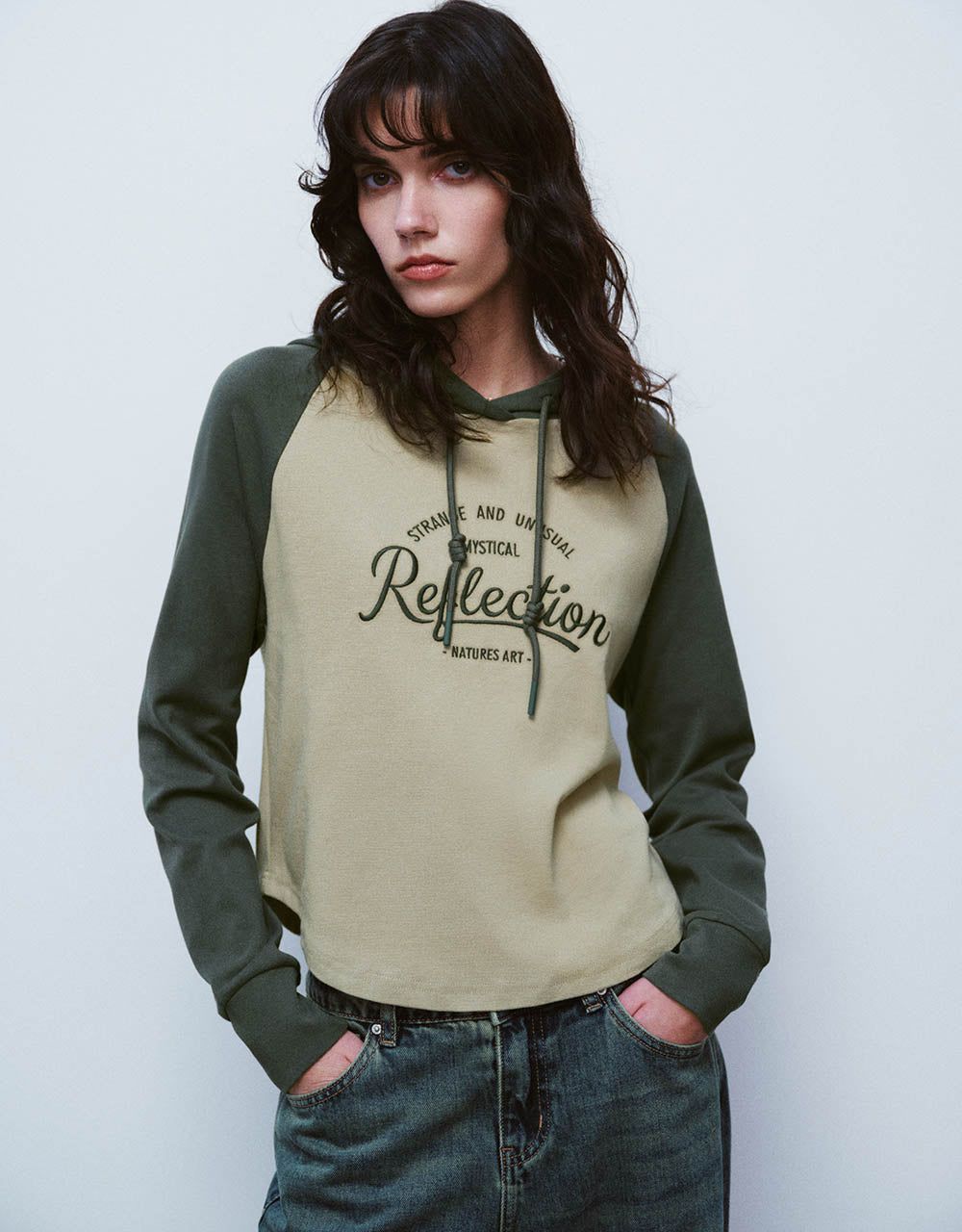 Letter Printed Raglan Sleeve Hooded Sweatshirt sold by Urban Revivo