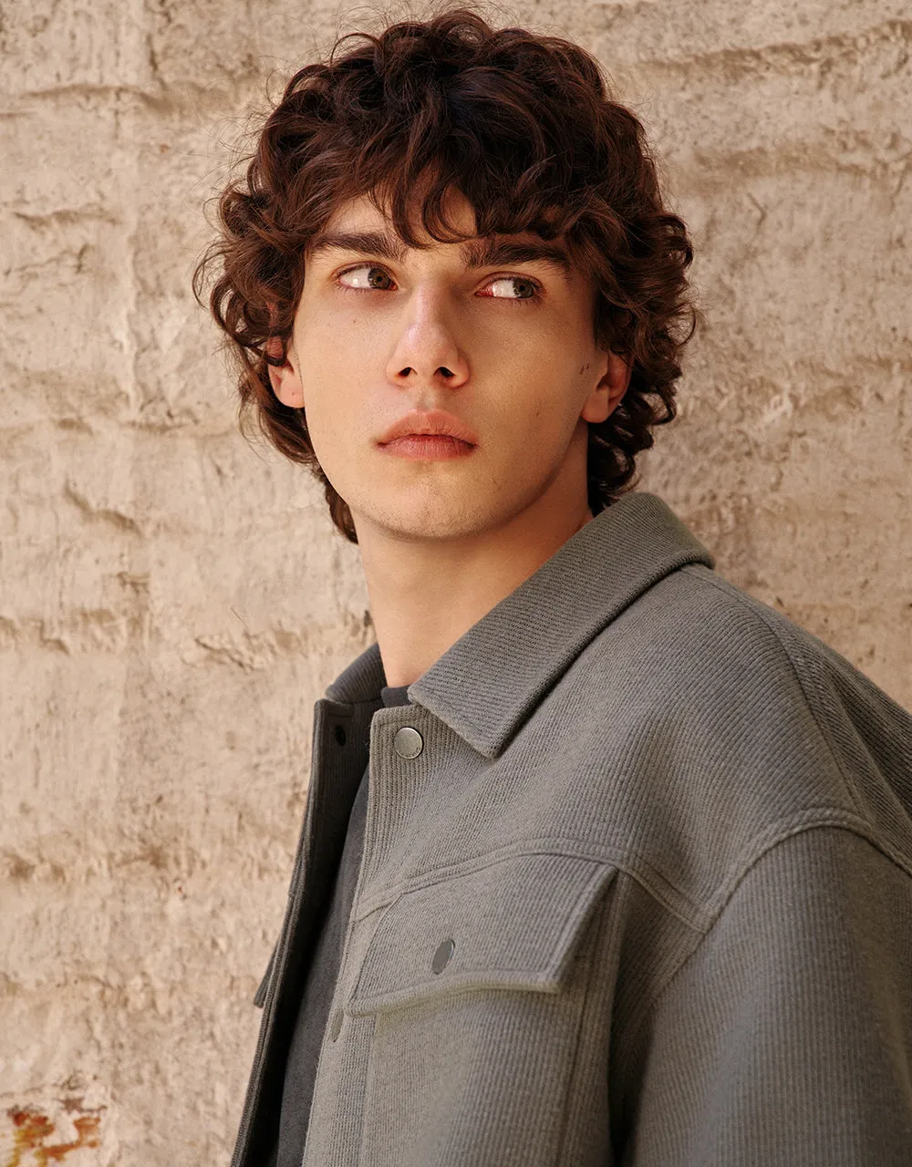 Textured Button Up Straight Jacket sold by Urban Revivo product image thumbnail 5