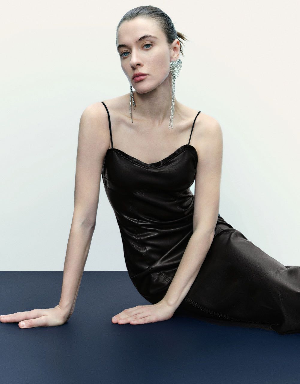 Sleeveless Vegan Leather A-Line Dress sold by Urban Revivo product image thumbnail 3