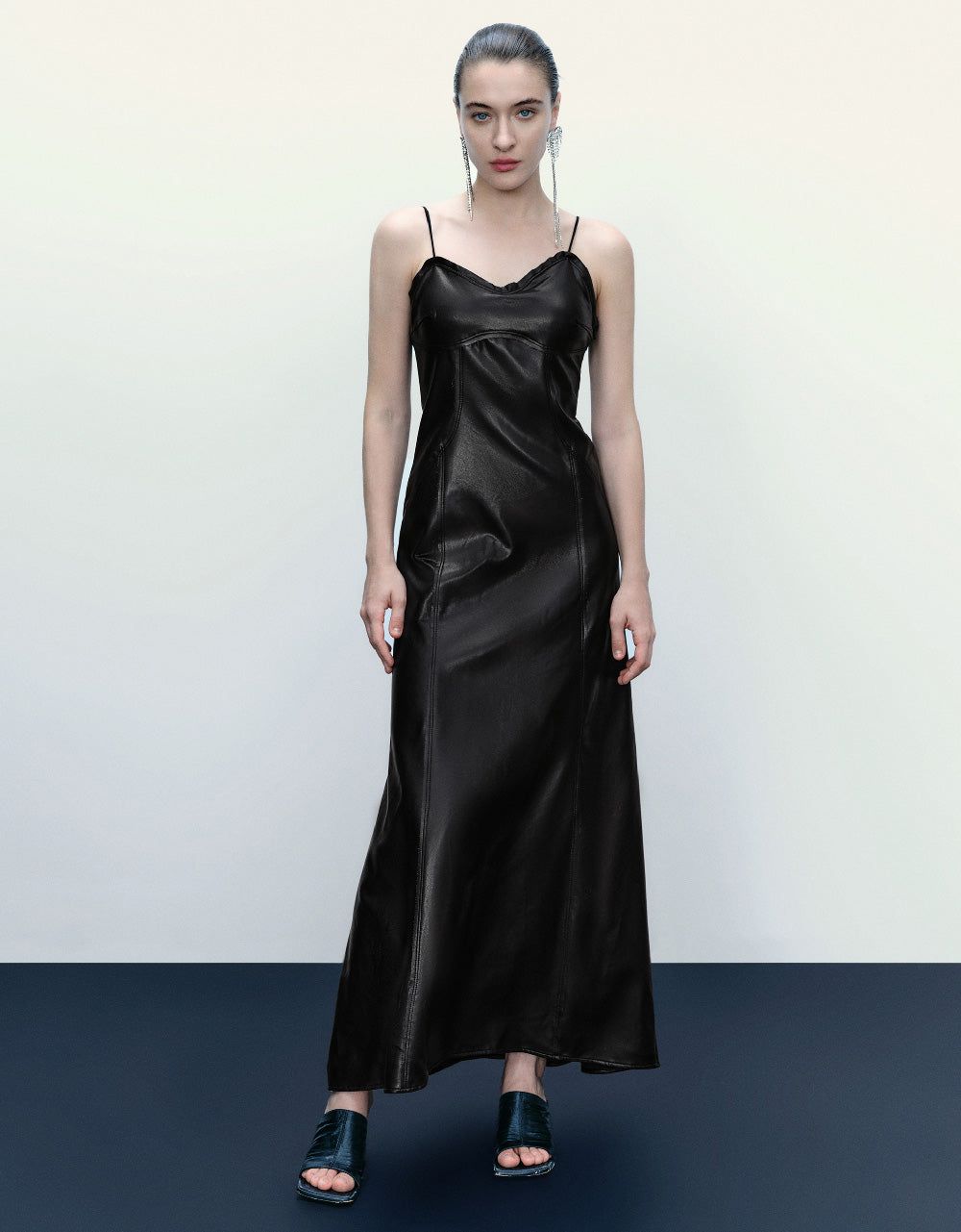 Sleeveless Vegan Leather A-Line Dress sold by Urban Revivo