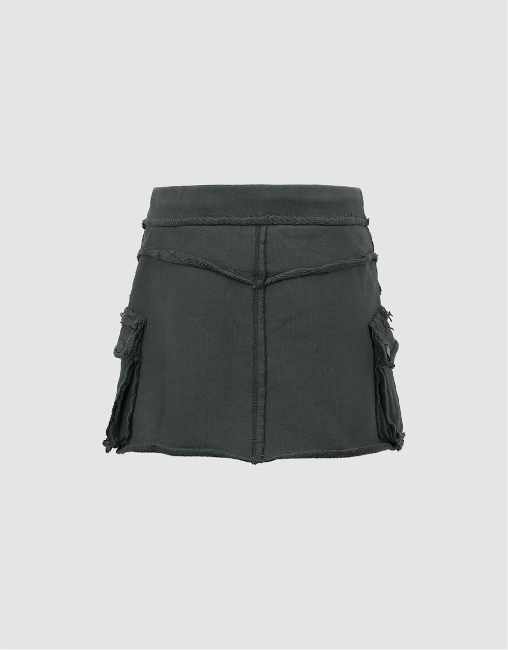 Raw Hem Mini A-Line Skirt sold by Urban Revivo product image thumbnail 3