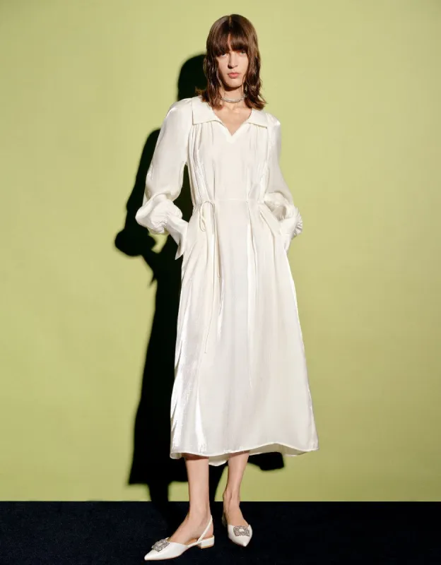 V-Neck Straight Dress With Rope sold by Urban Revivo