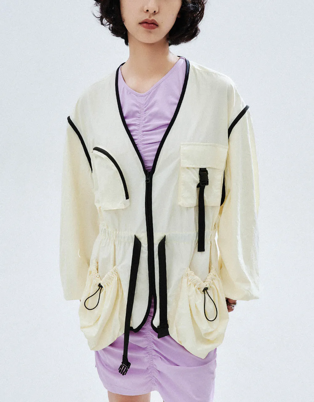 V-Neck Straight Jacket sold by Urban Revivo product image thumbnail 2