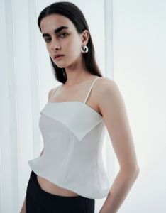 Flare Hem Off-Shoulder Cami Top sold by Urban Revivo